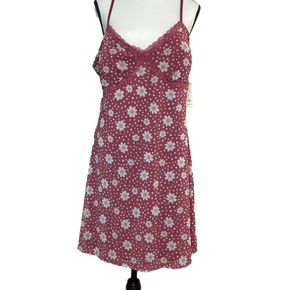 NWT NO BOUNDARIES Dress XXL (19) Clay Brick Floral Mesh overlay lined La…